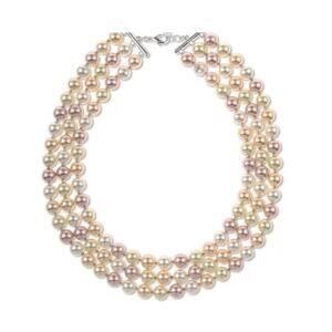 Charter Club Silver Tone Imitation Pearl Multi-Strand Necklace NWT